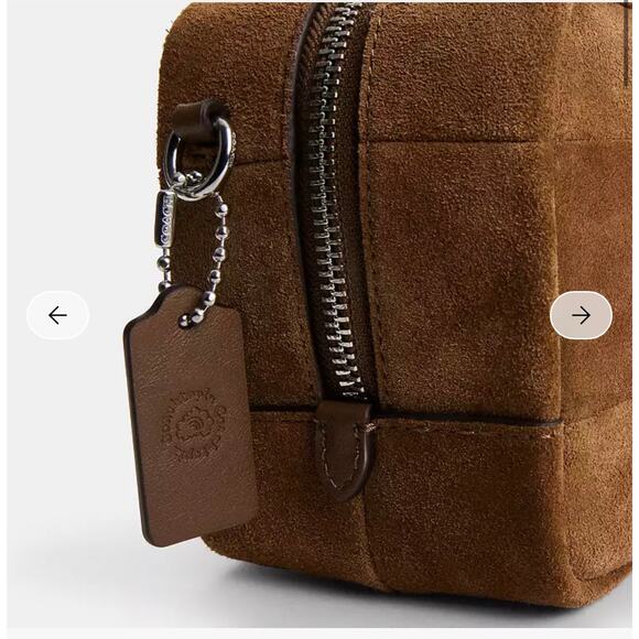 Coachtopia Alter/Ego Satchel Bag in Checkerboard Upcrafted Leather Cedar Suede - Picture 8 of 9